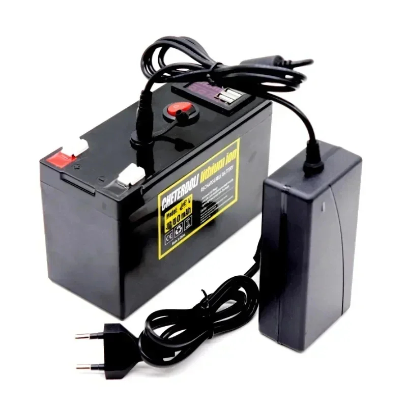 12V 24.5Ah Lithium Battery Pack + 12.6v5A Charger