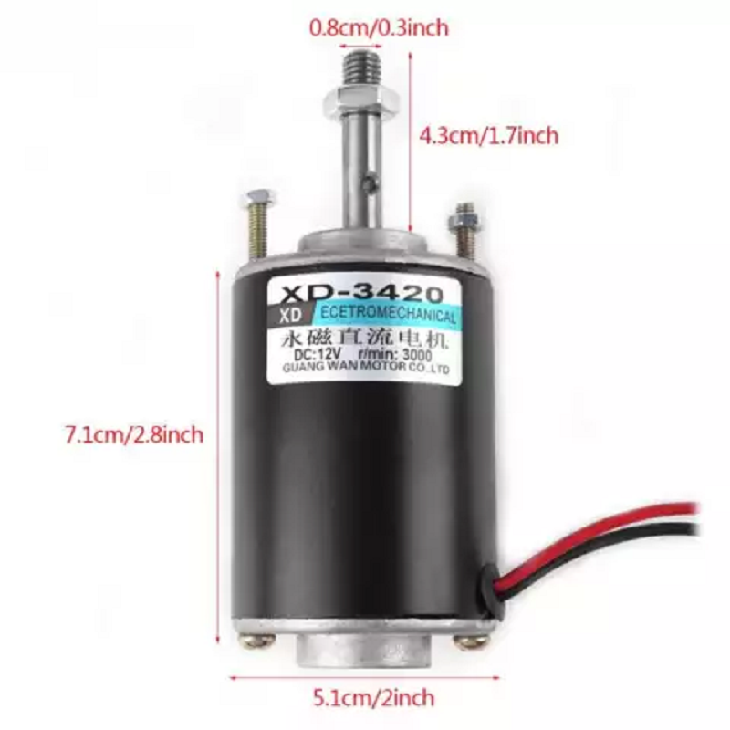 XD-3420 High Speed DC Motor size