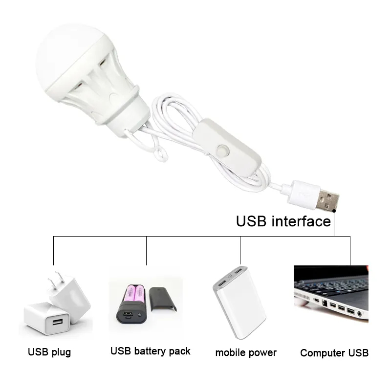 5V 3W USB LED Light with Switch - description