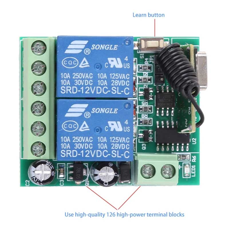 2 Channels 433MHz RF Remote Control kit 2