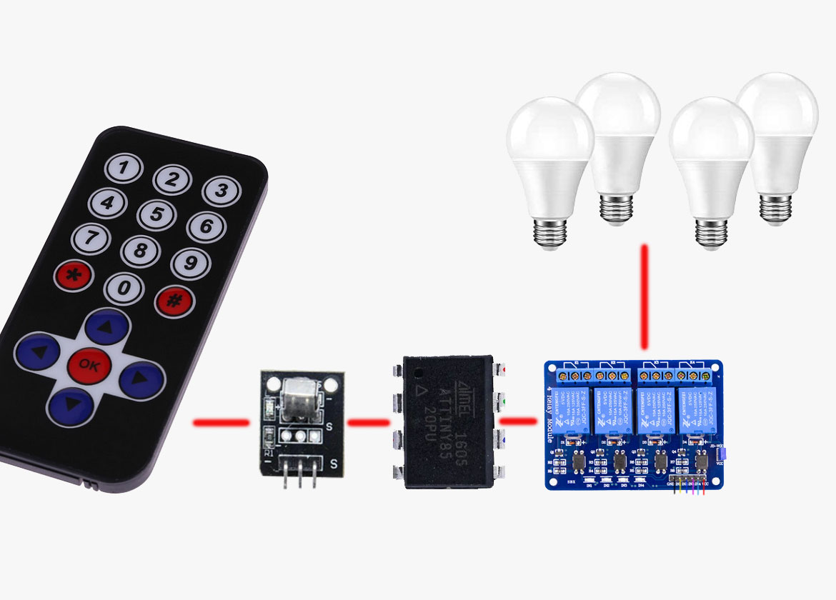 Infrared Remote Control Switch using ATTiny85