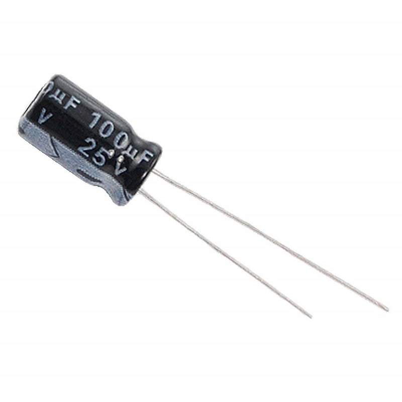 100uF 25V Electrolytic Capacitor – 6x11mm