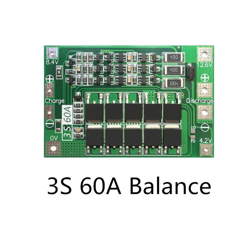 3S 60A 11.1V Battery Management System BMS – Balanced